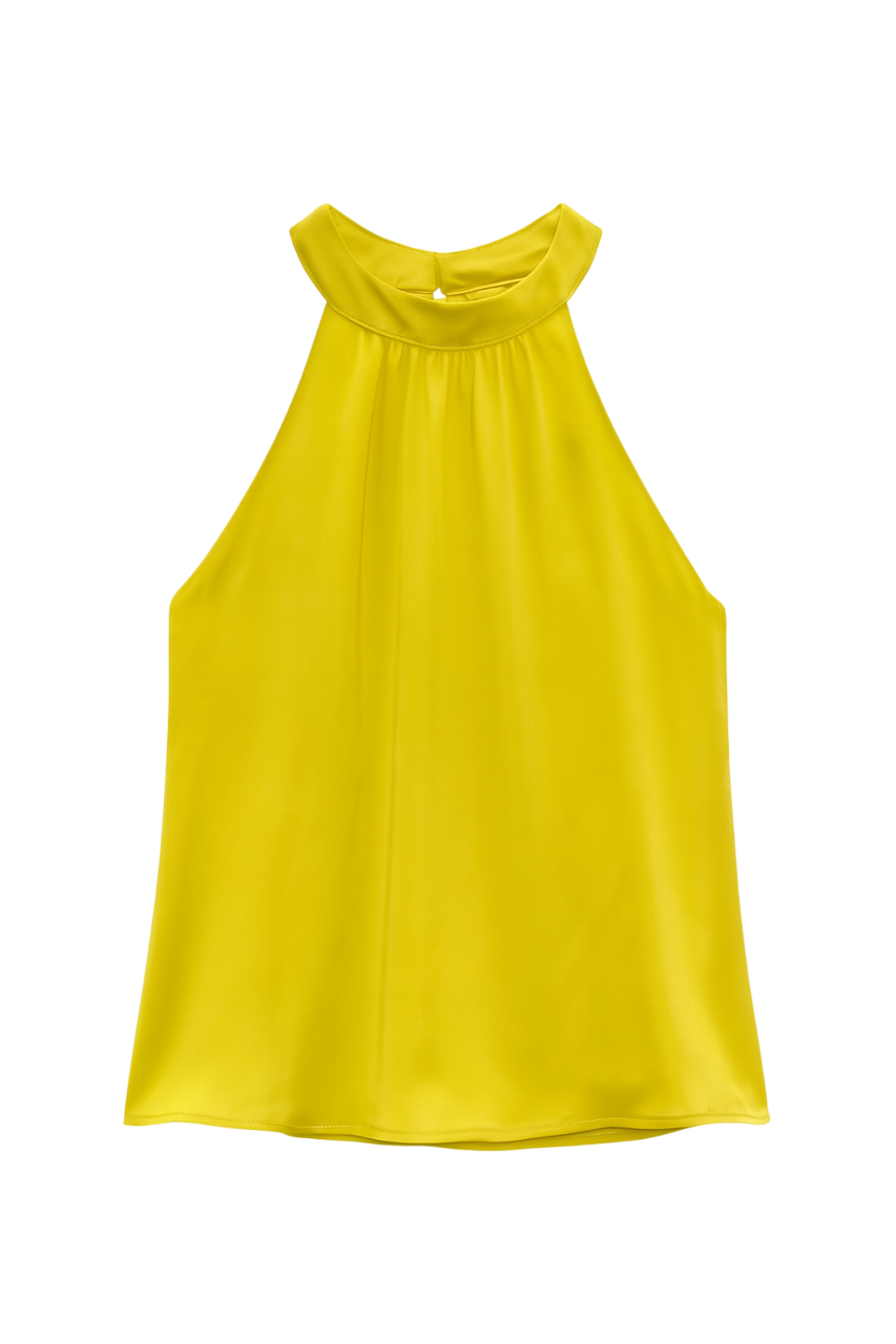 Blusa halter Color Amarillo vibrante