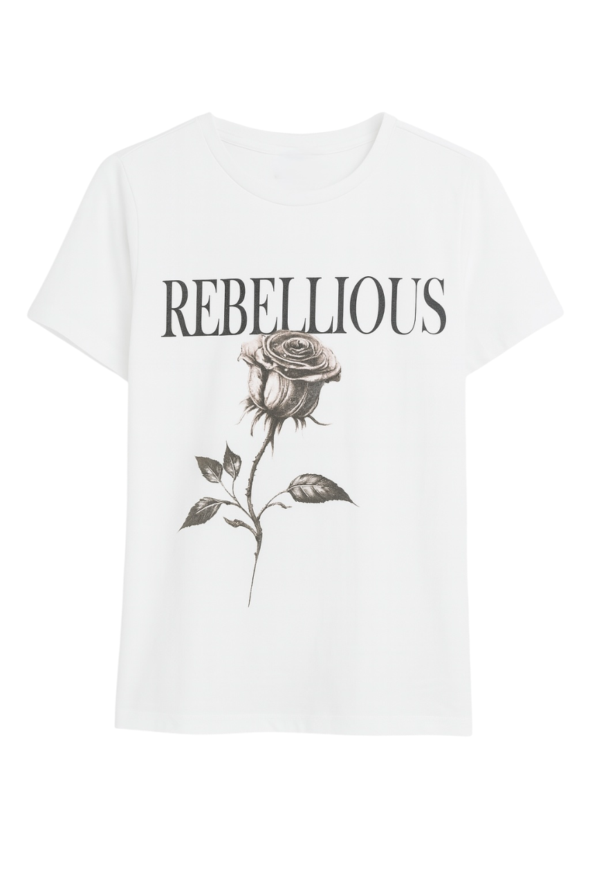 Camiseta blanca “REBELLIOUS”