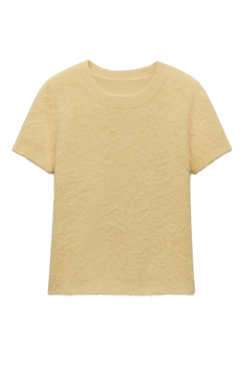 Blusa beige de peluche ZARA