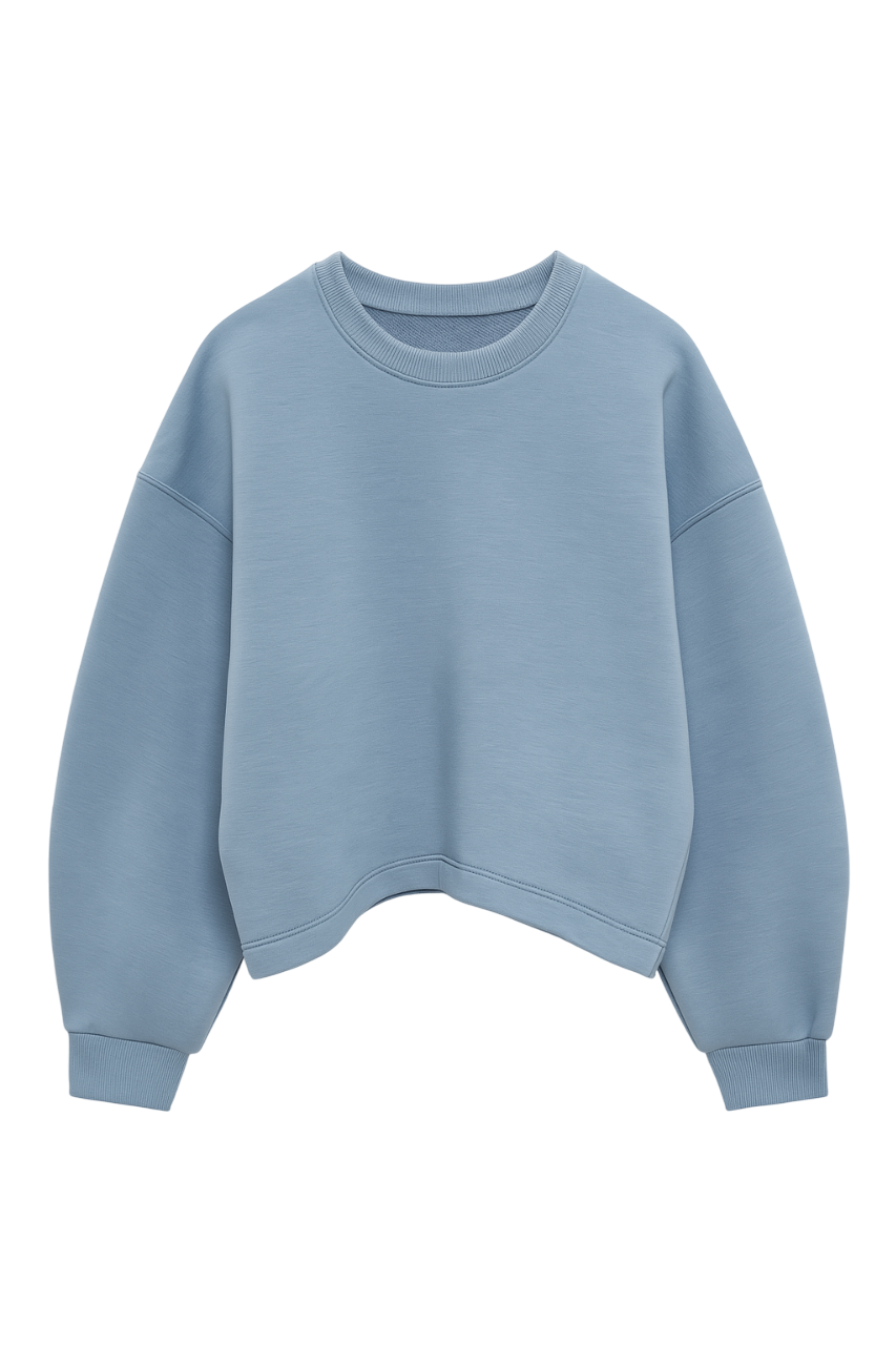 Sudadera Zara crop azul cielo