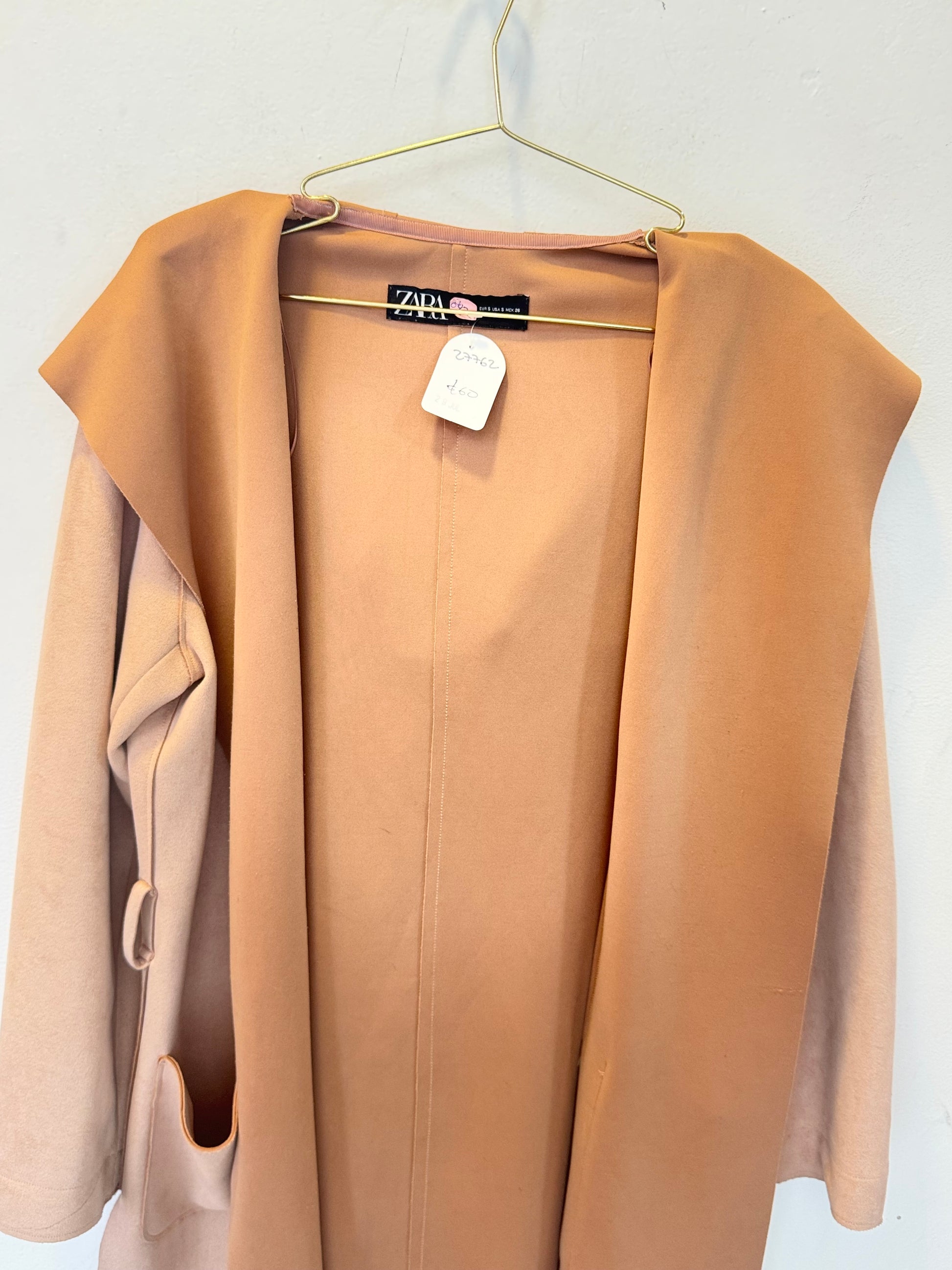 Abrigo piel durazno camel