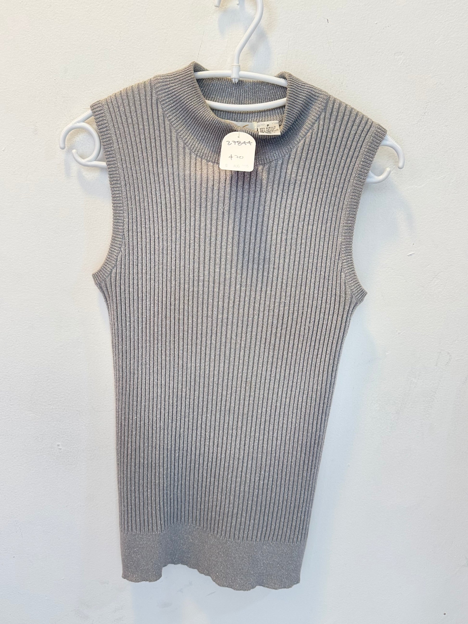 Chaleco tejido gris