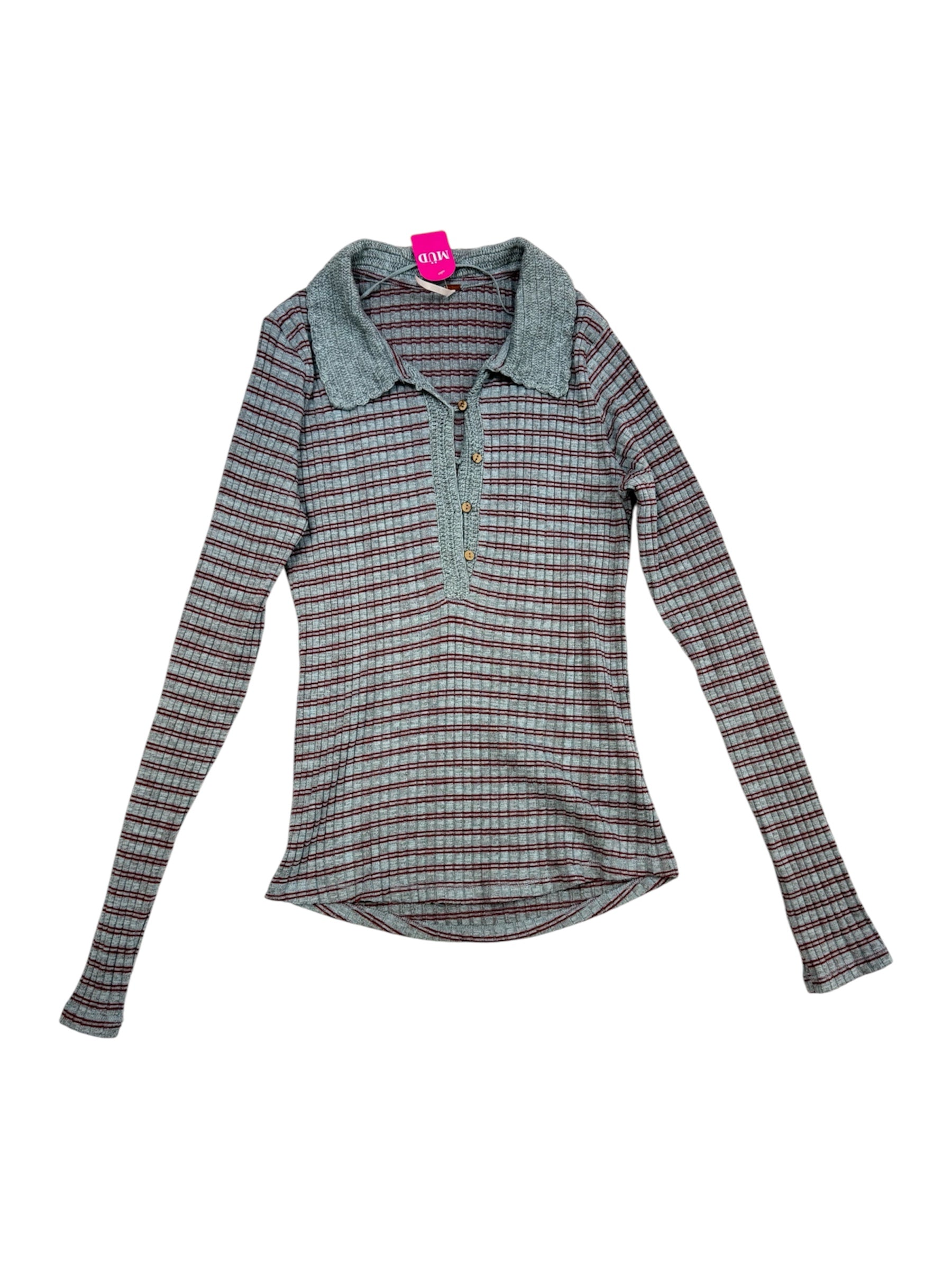 Blusa gris a rayas