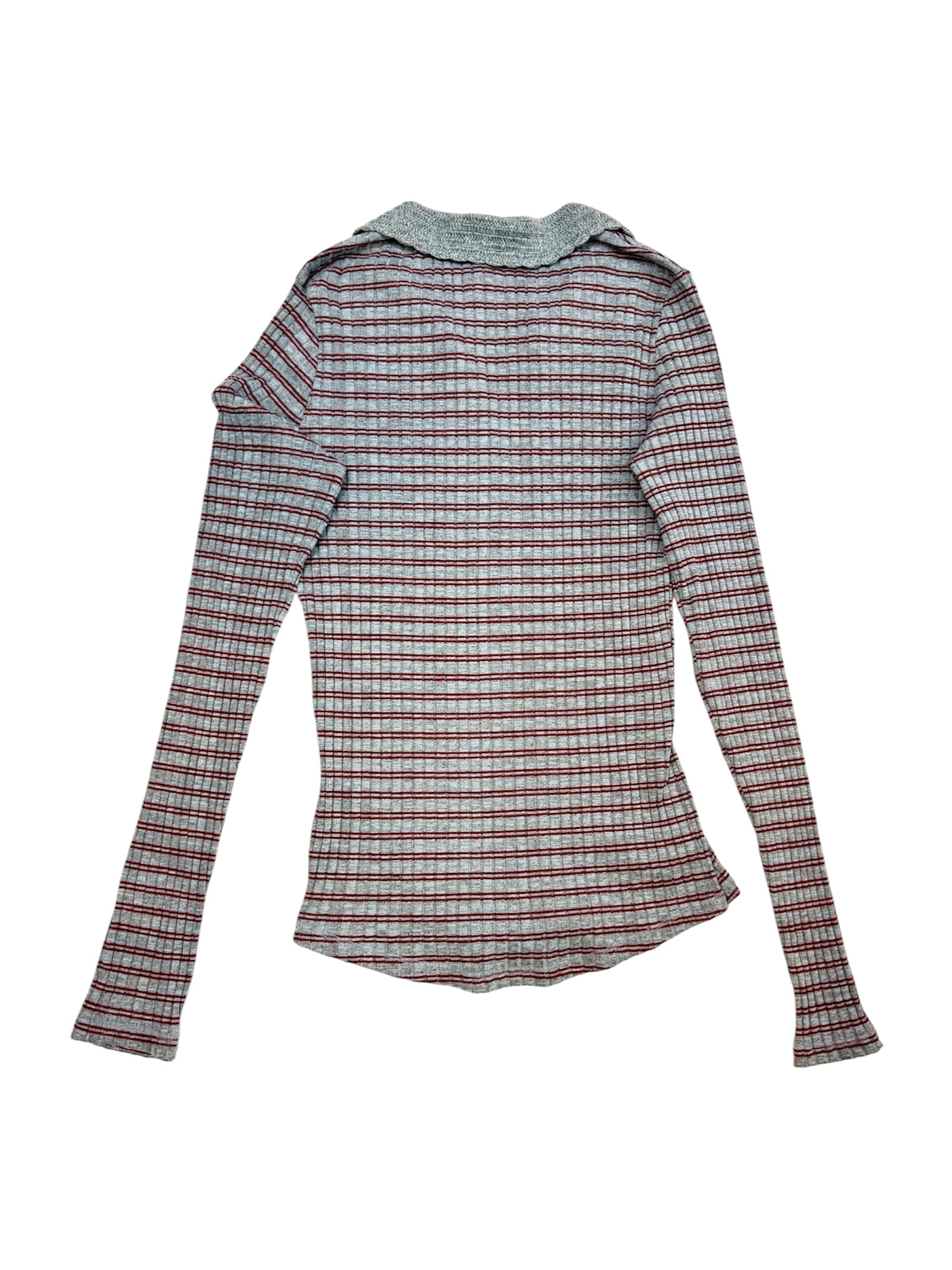 Blusa gris a rayas