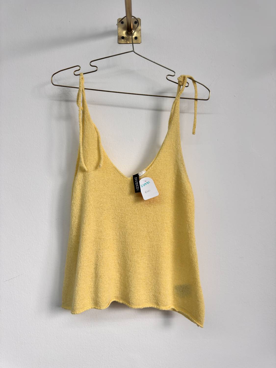 Top amarillo de tiras H&M