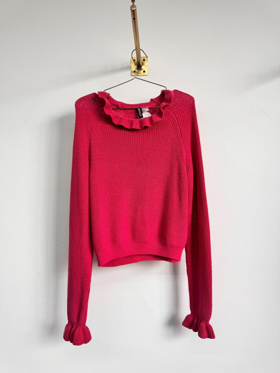Suéter cuello V rosa