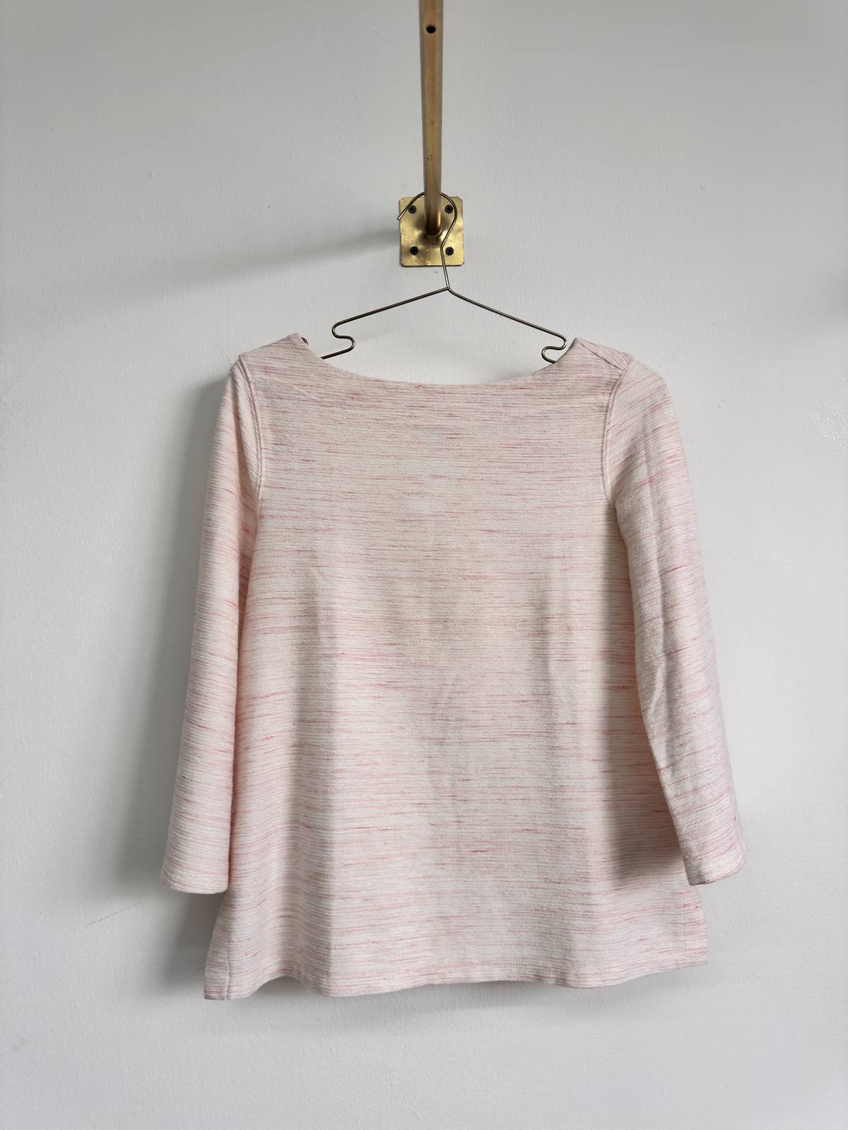 Blusa de manga larga rosa en algodón