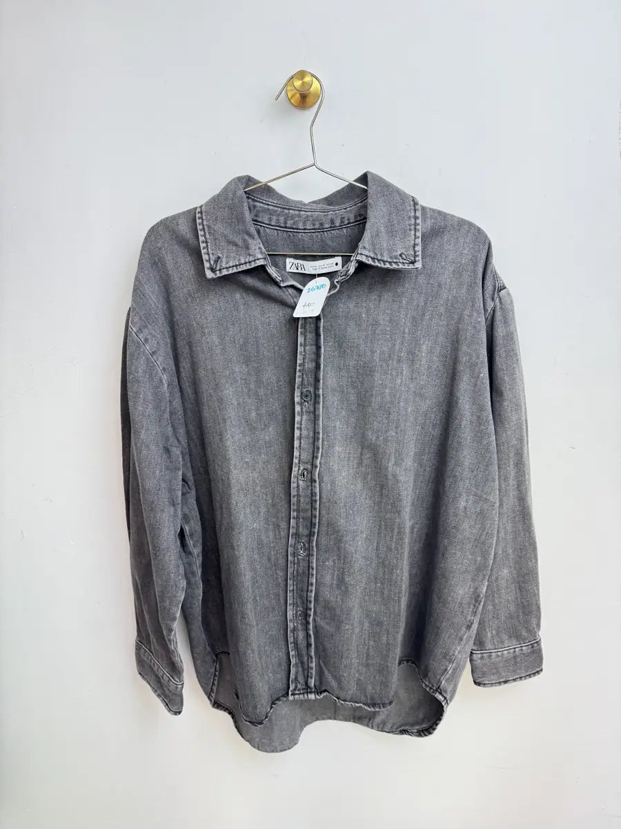 Camisa oversize denim gris
