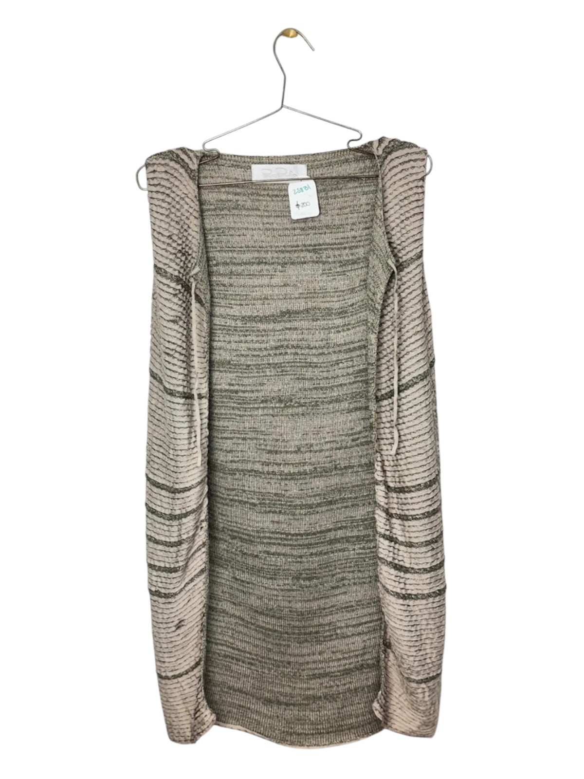 Chaleco tejido beige y gris