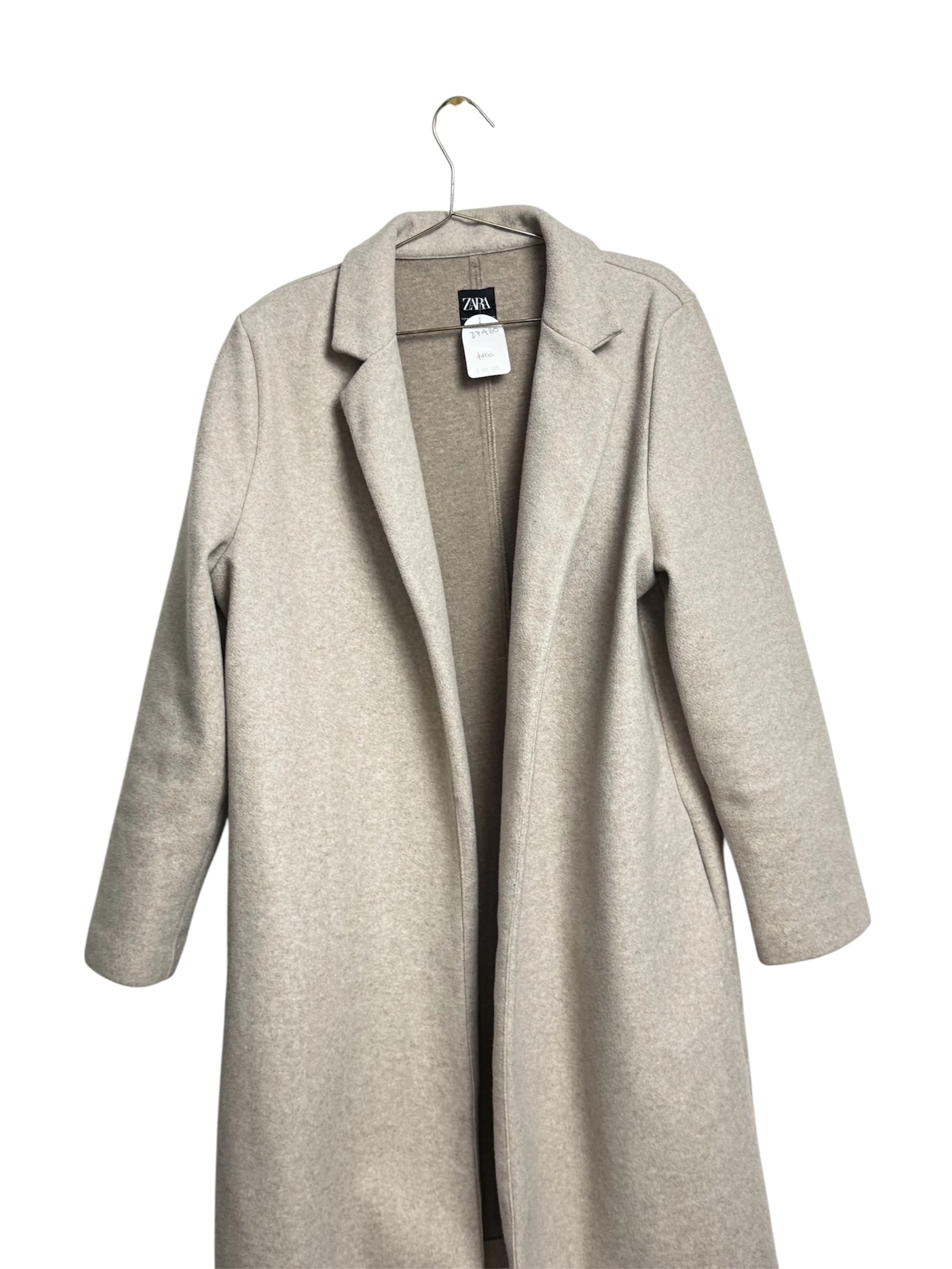 Abrigo largo beige Zara