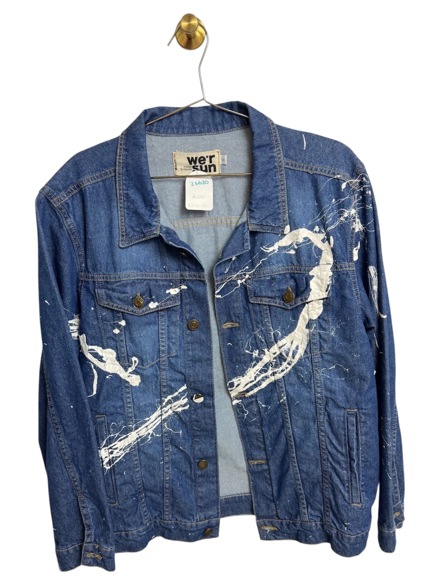 Chaqueta denim trazo blanco