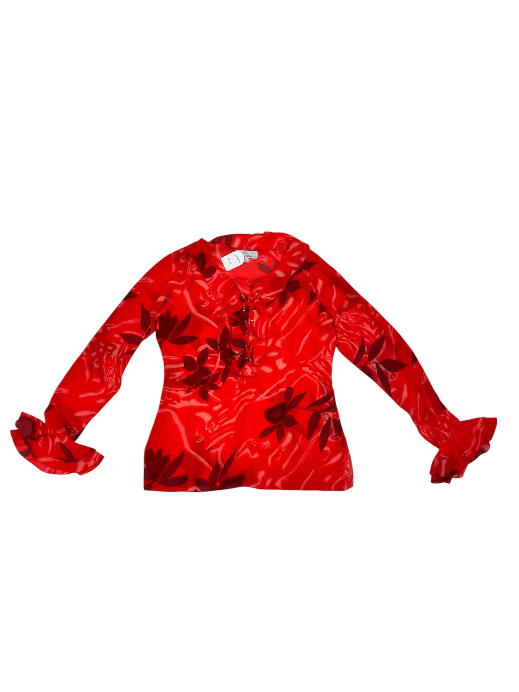 Blusa roja estampada