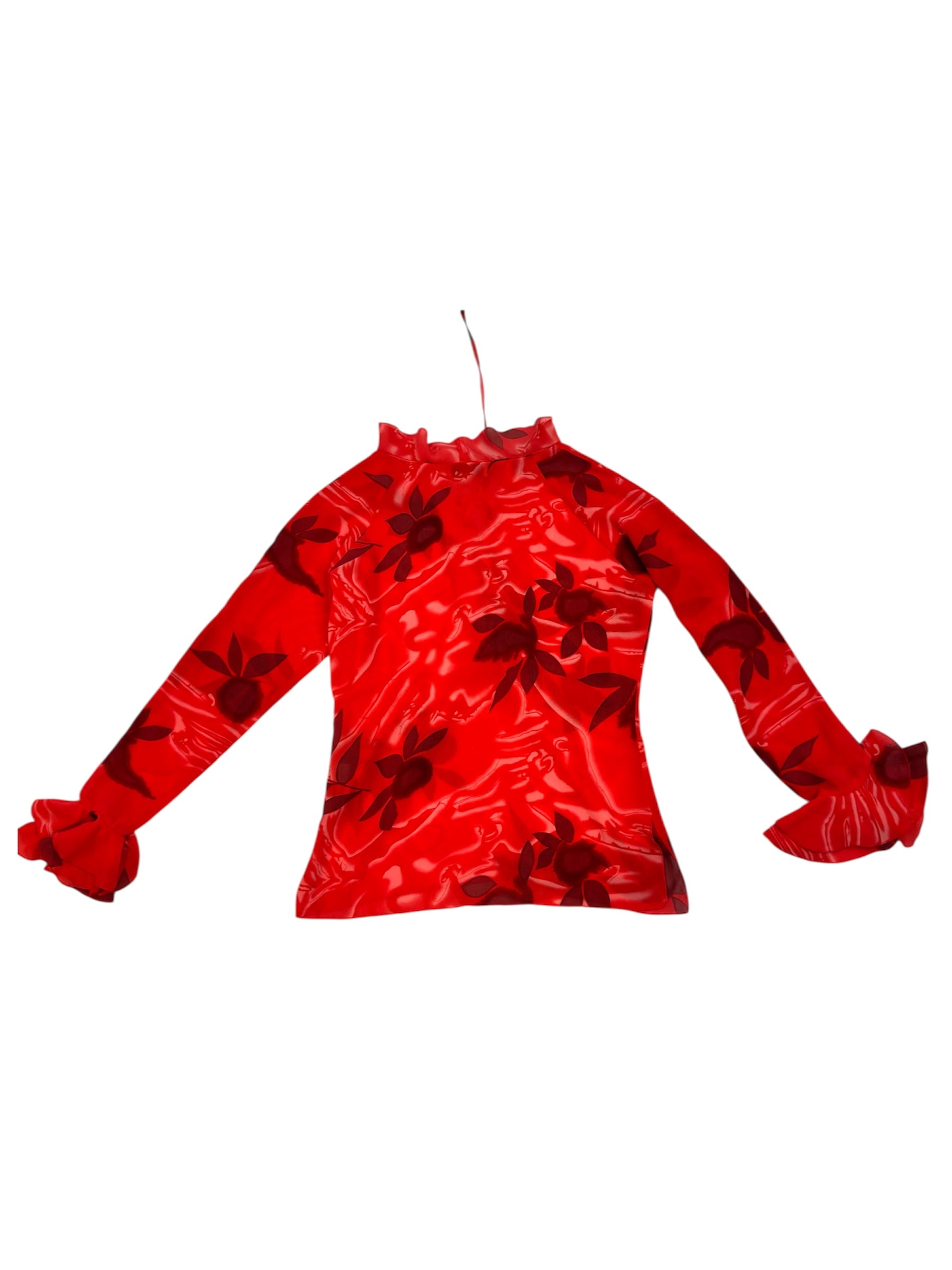 Blusa roja estampada