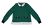 Suéter verde con cuello blanco