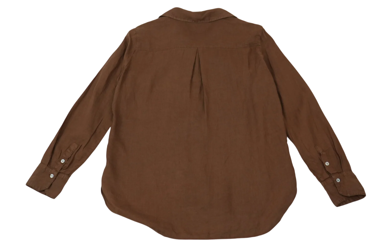 Blusa café manga larga