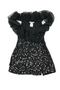 Vestido negro con lentejuelas y detalle en tul