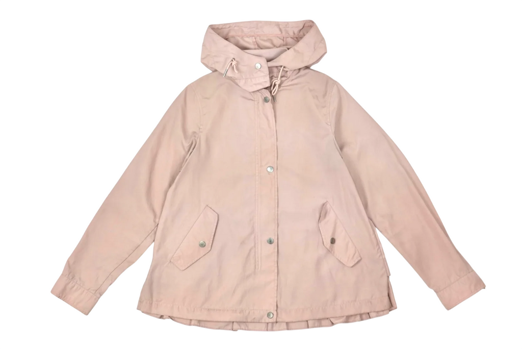 Chaqueta ligera rosada con capucha