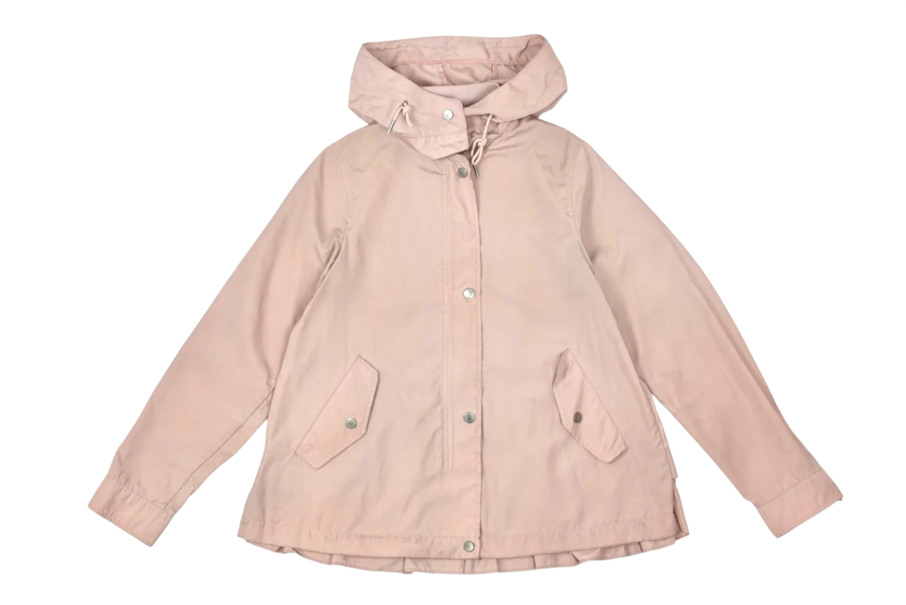 Chaqueta ligera rosada con capucha