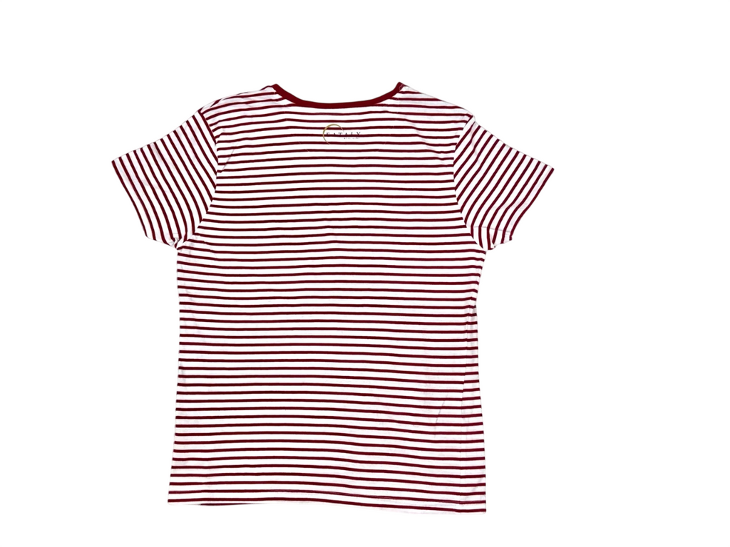 Camiseta rayas rojas y blancas con bordado