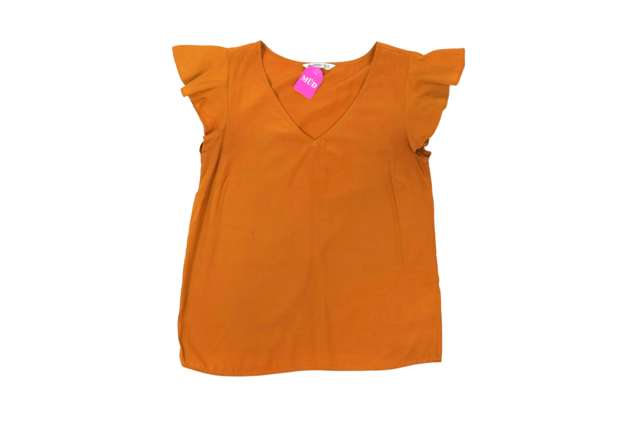 Blusa manga corta color mostaza