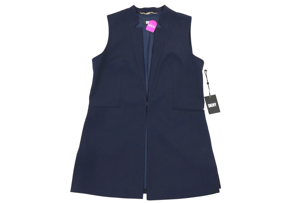 Chaleco largo azul marino DKNY