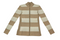 Chaqueta tejida a rayas beige y blanco