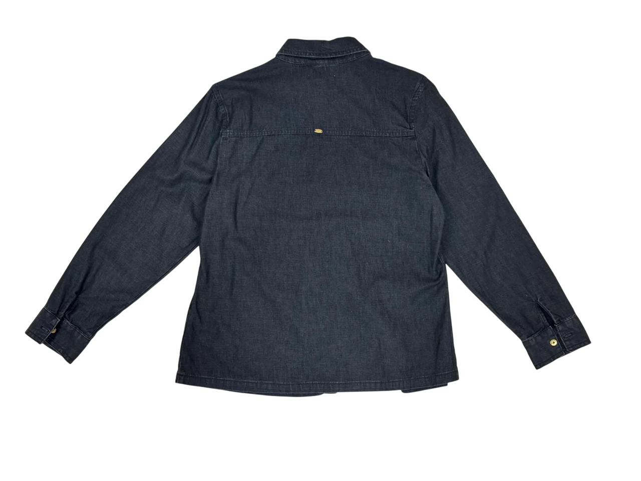 Blusa en denim negro con bolsillos frontales