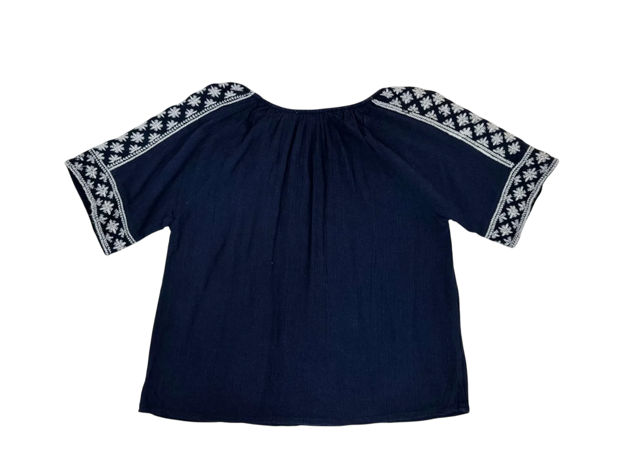 Blusa azul bordada