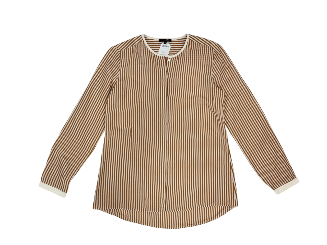 Blusa a rayas beige y café