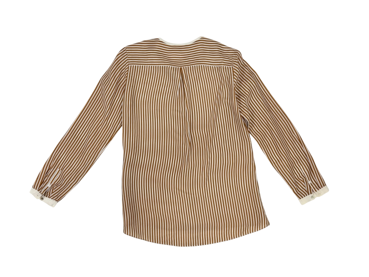 Blusa a rayas beige y café