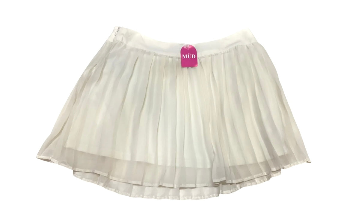 Falda corta plisada blanca