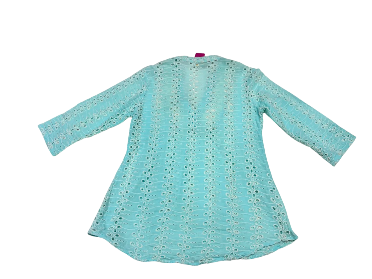 Blusa azul bordada