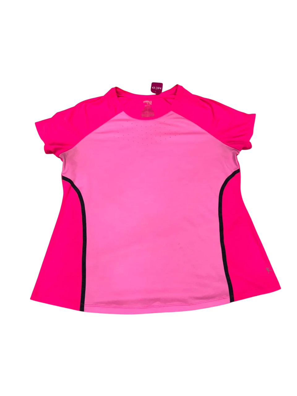 Camiseta deportiva fucsia con negro