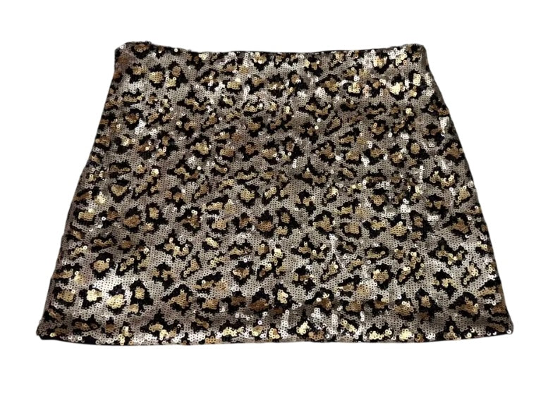 Falda corta animal print con lentejuelas