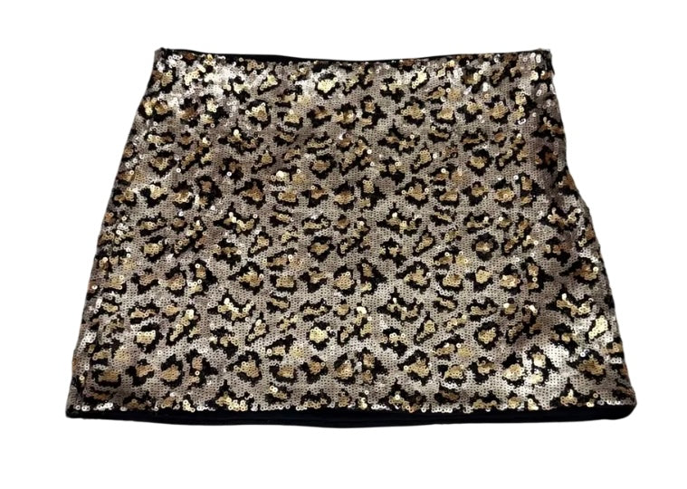 Falda corta animal print con lentejuelas