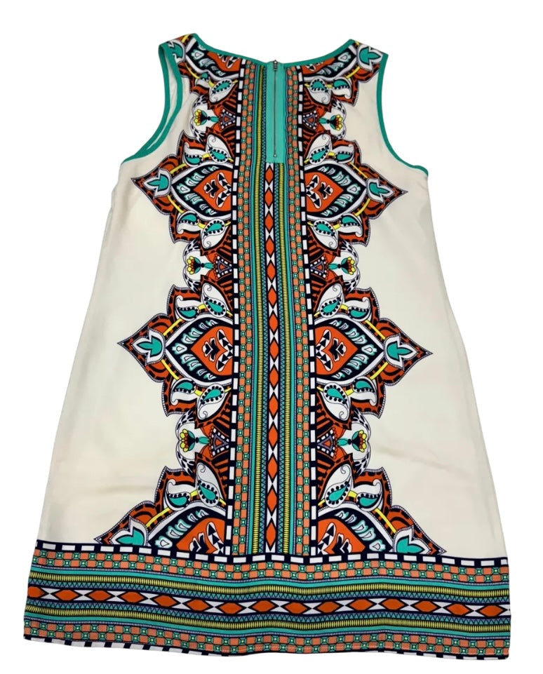 Vestido blanco estampado étnico sin mangas