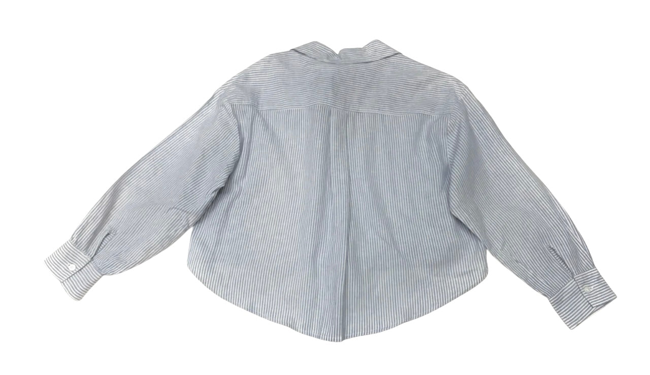 Blusa a rayas azul y blanco de manga larga