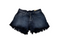 Short de mezclilla negro con bota deshilachada