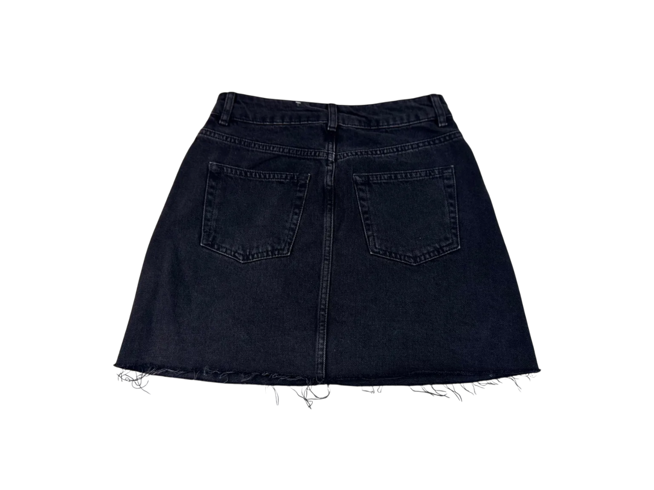 Falda denim negra con apliques de estrellas