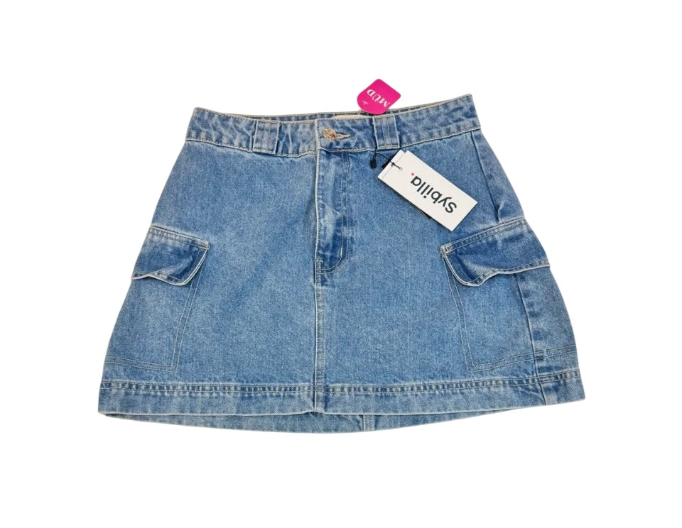 Falda denim con bolsillos cargo