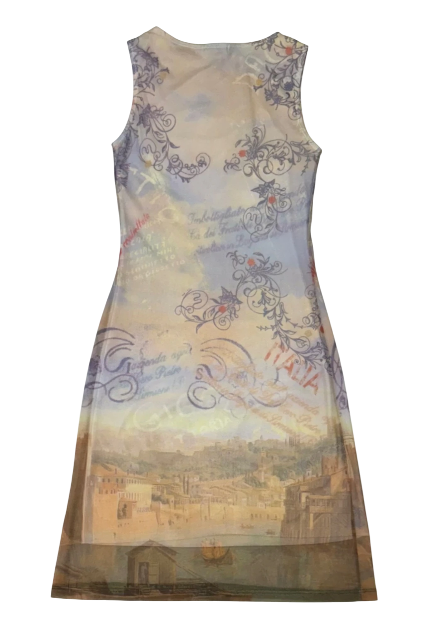 Vestido estampado Italia sin mangas
