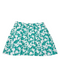 Falda corta verde con estampado floral blanco
