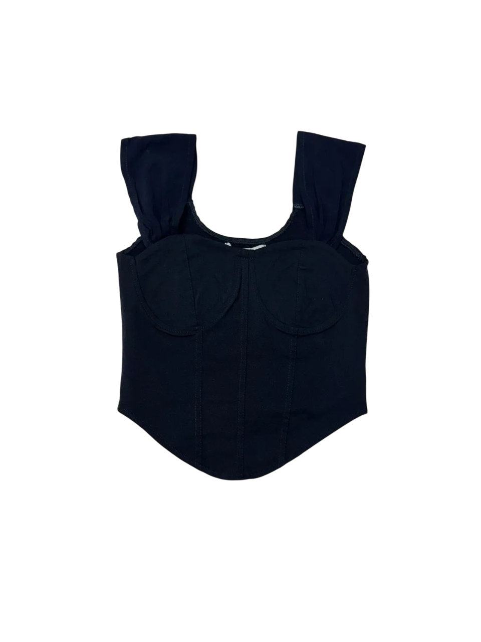 Top corset negro con hombreras