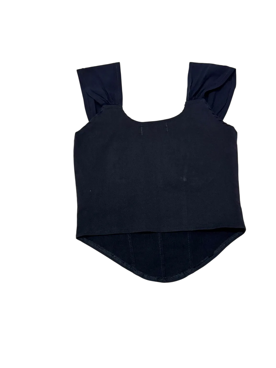 Top corset negro con hombreras