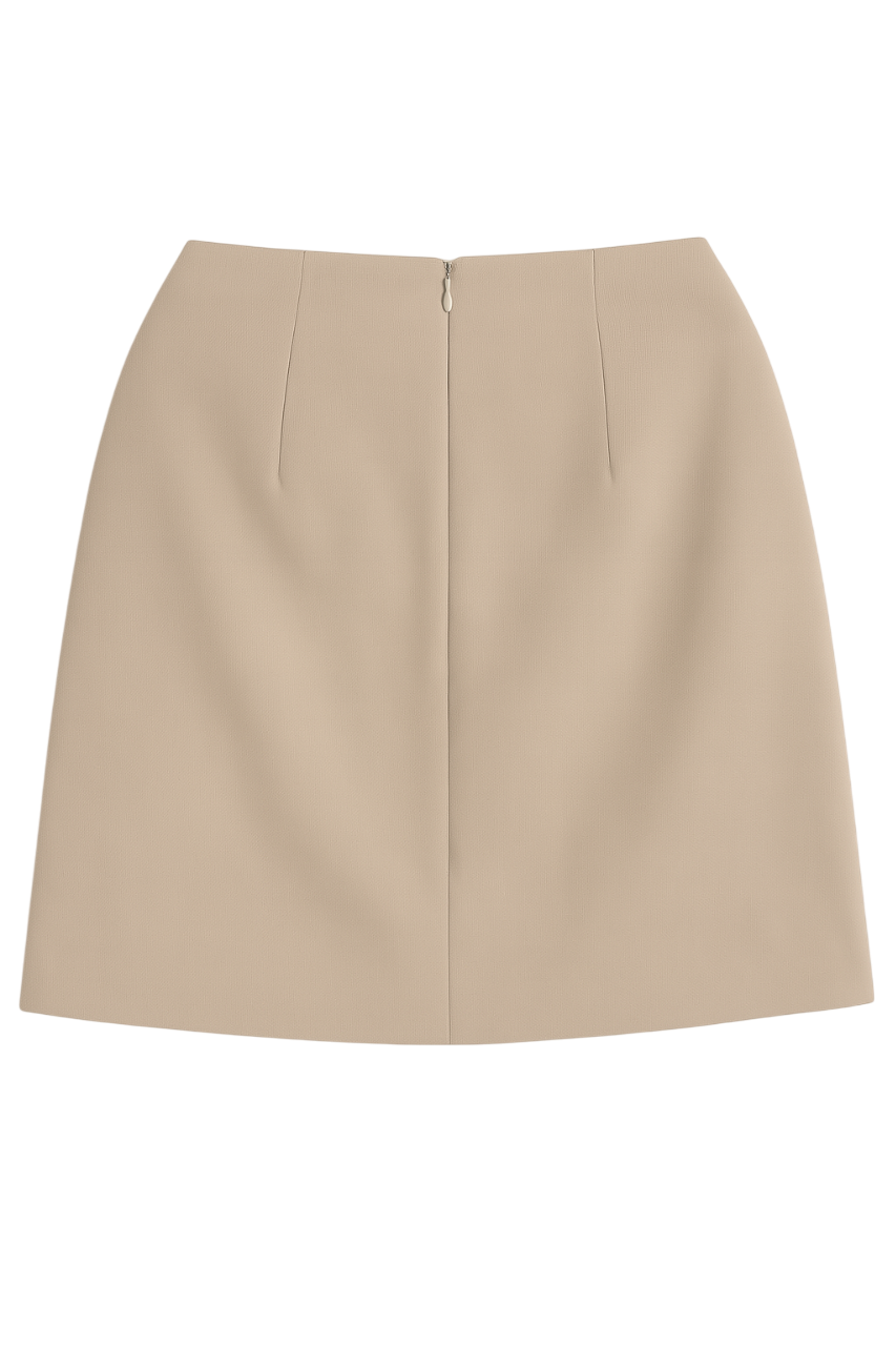 Falda beige tipo sastre