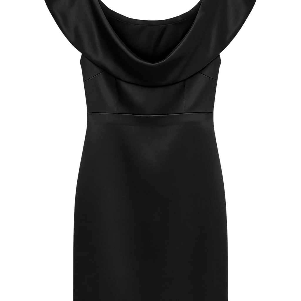 Vestido negro satinado KARL LAGERFELD