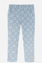 Pantalón estampado azul y blanco